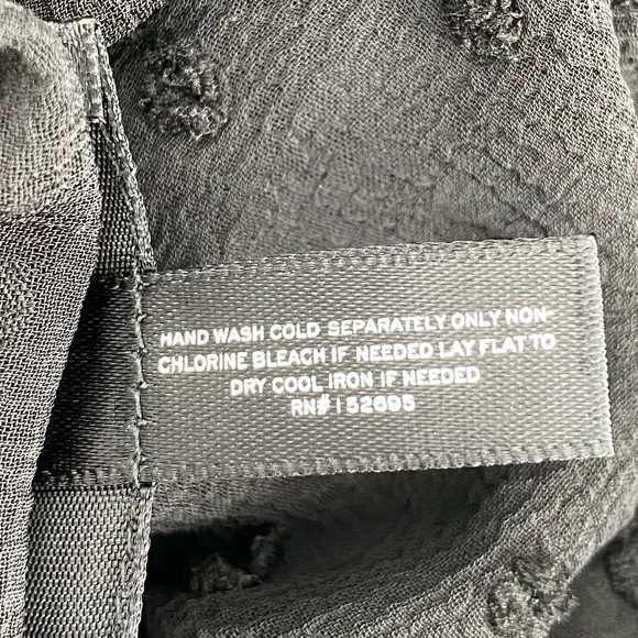 Aqua NWT Ruffle Clip Dot Mini Dress Pussy Bow Bishop Sleeves V Neck Black New - Picture 8 of 13